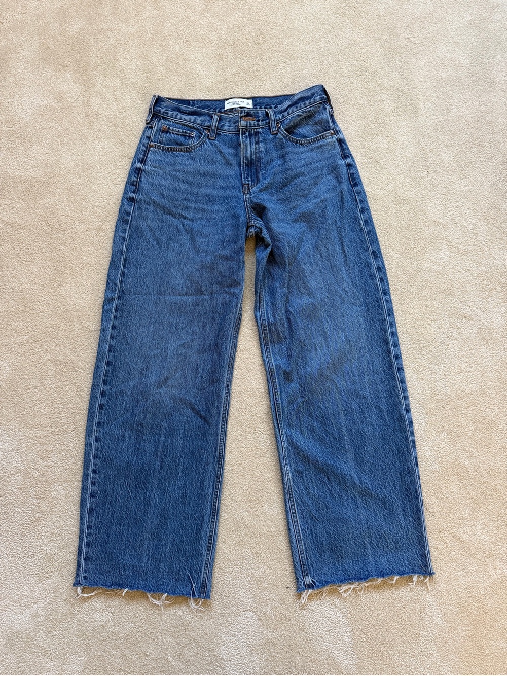 Abercrombie & Fitch Low Rise Ultra Loose Jeans in Medium Wash